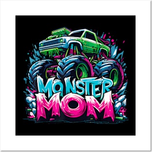 Monster Truck Mom Of The Birthday Boy Matching Family Posters and Art